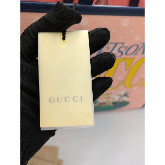 Gucci kids x Jetsons GG Supreme Tote Handbag Pink/Navy 605614 - Picture 12 of 13